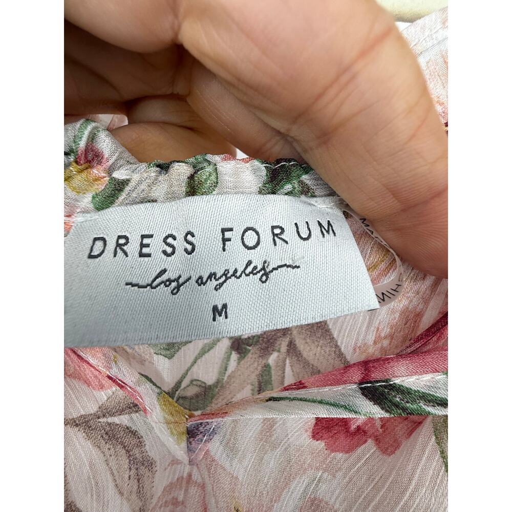 Dress Forum Los Angeles Floral Peasant Blouse Cottagecore Romantic Boho Top M - Picture 4 of 9